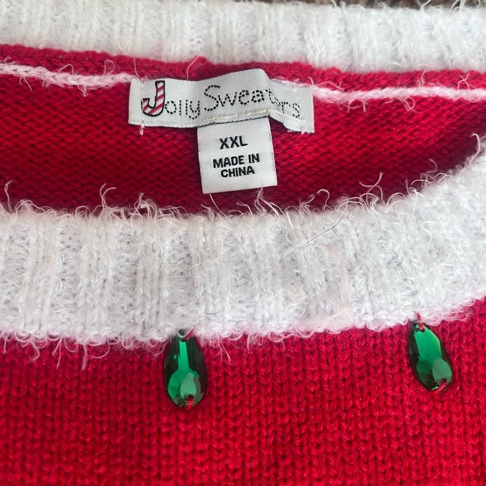NWOT Red Glitter Sequin Reindeer Christmas‎ Holiday Sweater